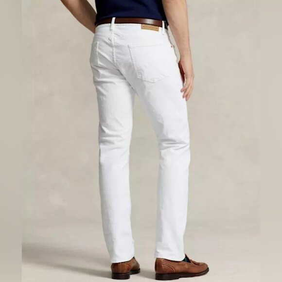 NWT POLO RALPH‎ LAUREN THE VARICK SLIM STRAIGHT Core Replen White Jeans 36X30 - Picture 4 of 16